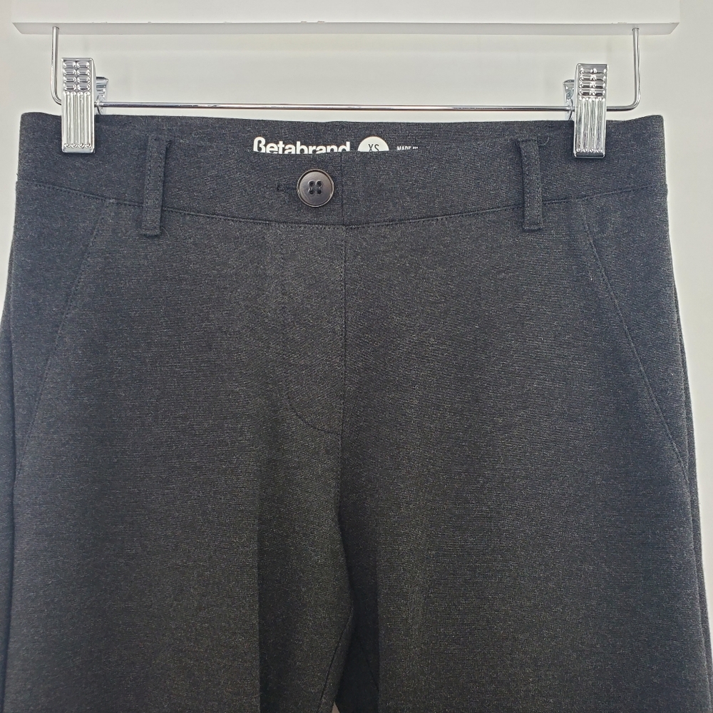 Betabrand Dress Pant Yoga Pants Straight-Leg Classic Charcoal Gray - Picture 2 of 7